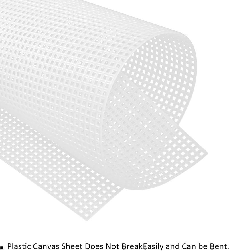 ALISWAT 20 Pieces 7 Count Plastic Canvas Sheets for Embroidery, 10.2 x 13 Inch 7 Mesh Plastic Canvas Sheet, Plastic Mesh, White Eye Mesh for Acrylic Yarn Crafting, Knit Crochet Projects and Make Aquarium - Image 3